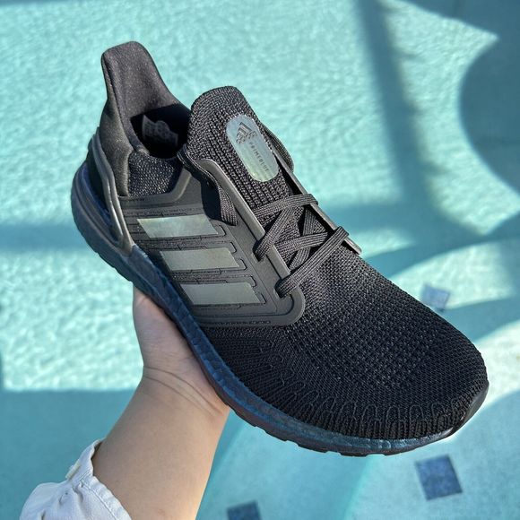MEN\'S adidas UltraBoost 20 Running Shoes Black Dignal Cyan G55839 main image 8